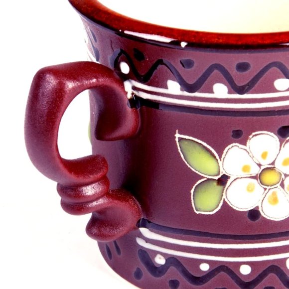 NWT Table Decor Stoneware Clay Mug Cherry Orchard 6.8 oz Handmade Dinnerware - Picture 4 of 4